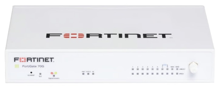 FORTIGATE-70G CON 10 PORTE GE RJ45 (DI CUI 7 PORTE INTERNE, 2 PORTE WAN E 1 PORTA DMZ).